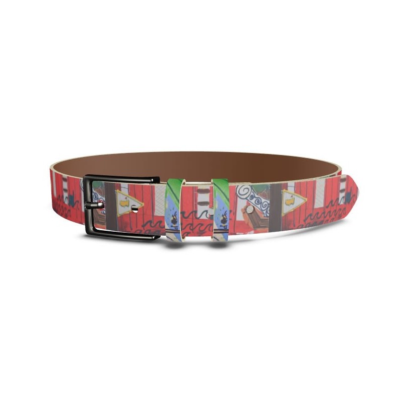 Red Hot at Augusta Napa Leather Belt by Junior Rodriguez